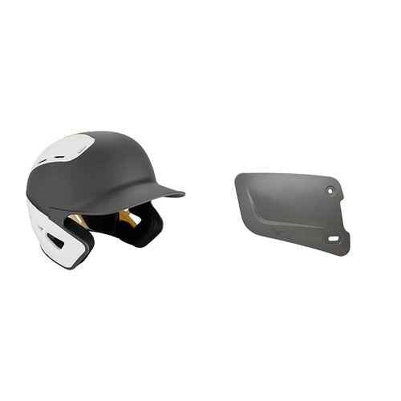 Bundle of Mizuno B6 Adult Baseball Batting Helmet, Grey-White, Large/X-Large + Mizuno Batters Face Protector, Grey, Right Hand Batter
