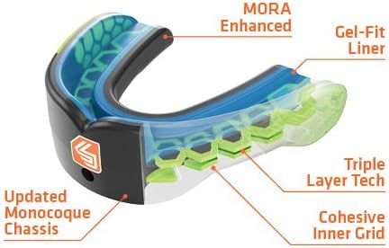 Shock Doctor Gel Max Mouthguard - Convertible Anti-Clenching Design for Football, Basketball, MMA | Durable Carbon Material