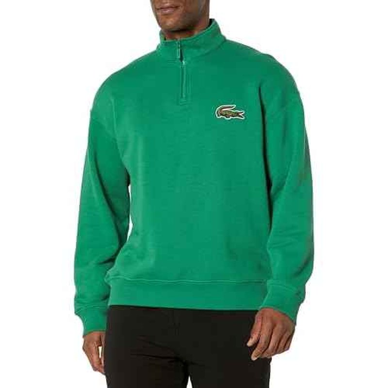 Lacoste Men's High Neck Organic Cotton Zip Up Sweatshirt