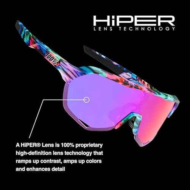 100% S2 Sport Performance Cycling Sunglasses (Soft Tact Two Tone - HiPER Silver Mirror Lens)