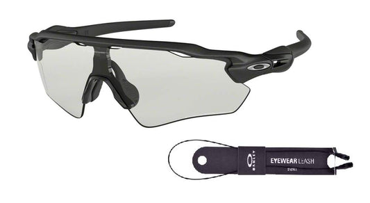 Oakley Radar EV Path OO9208 920813 38M Steel/Clear To Black Photochromic Sunglasses For Men+BUNDLE Accessory Leash Kit + BUNDLE with Designer iWear Eyewear Kit