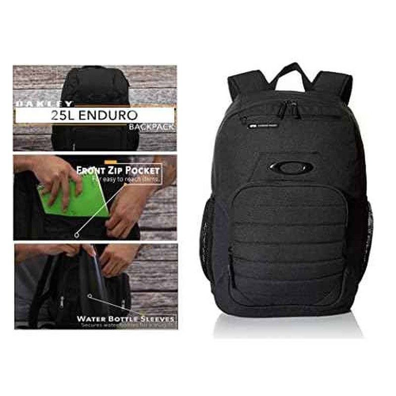Oakley Men's 25L Enduro 4.0 25L Iron Red Backpack for Hiking Backpacking Camping + BUNDLE with Water Bottle with Carabiner