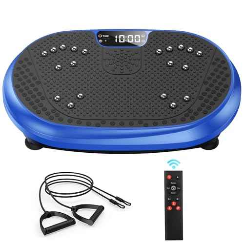 Vibration Plate Exercise Machine, Vibrating Fitness Platform for Lymphatic Drainage, Full Body Shaker Workout Equipment, Bluetooth Music Shaping Vibrate Plate, Board Sport for Home Exercise Gym, Blue