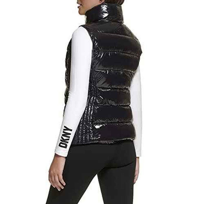DKNY Women's Logo Drawstring Puffer Vest