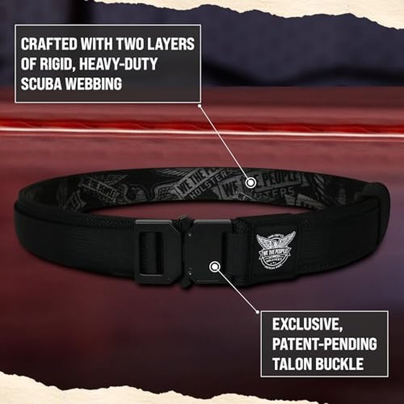 We The People Holsters - Tactical Gun Belt with Talon Buckle - Tactical Gun Belt for Concealed Carry