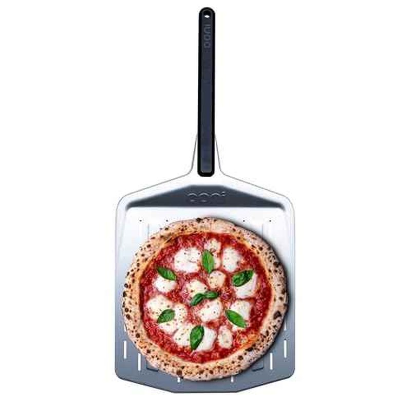 ooni 14¡± Perforated Pizza Peel ? Long Handle Perforated Aluminium Pizza Paddle ? Lightweight Pizza Turning Peel Outdoor Pizza Oven Accessories