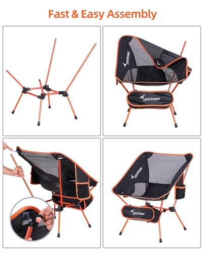 Sportneer Backpacking Chair, Lightweight Portable Camping Chair for Adults Foldable Outdoor Collapsible Camp Chair for Camping Hiking Lawn Picnic Beach Outside Travel