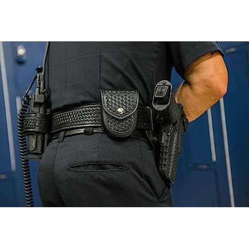Safariland Duty Gear Double Handcuff Case - 2.25" Duty Belt Loop - Basketweave