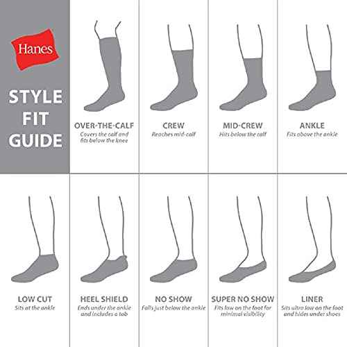 Hanes mens Max Cushioned Crew Socks, Moisture-wicking With Odor Control, Multi-packCrew Sock