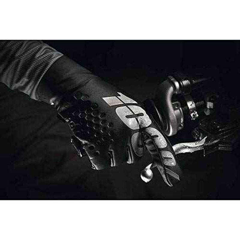 100% BRISKER Cold Weather Motocross & Mountain Bike Gloves - Warm Winter MTB & MX Powersport Racing Protective Gear (SM - Black/Grey)