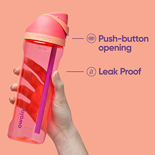 Owala FreeSip Clear Tritan Plastic Water Bottle with Straw, BPA-Free Sports Water Bottle, Great for Travel, 25 Oz, Shy Marshmallow (Pack of 1)