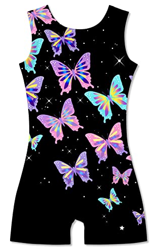 TUONROAD Gymnastics Leotards for Girls Green Butterflies Printed Biketard Kids Gymnastics Pink Size 6-7 Years Old Girls 6T 7T Clothes