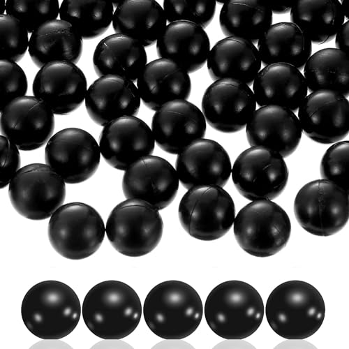 125 X .68 Cal Rubber Balls, Reusable Paintballs for Self Defence, Less Lethal Shooting Training Practice Solid Balls 0.68 Calibre, Black (125 pcs)