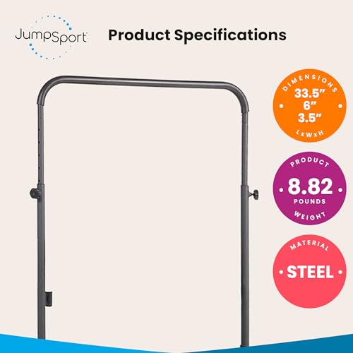 JumpSport Handle Bar Accessory For 44 Inch Arched Leg Fitness Trampolines Fits Only 44 Inch Diameter Rebounder and Trampoline Not Included, Black