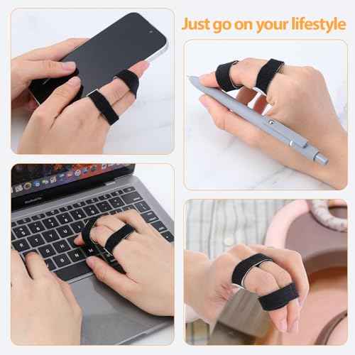 Buddy Tape Finger Straps, 10 Pcs Finger Buddy Wraps With Padded, Hook and Loop Pinky Fingers Tapes Splint for Injured, Jammed, Swollen Fingers Support, Washable and Reusable