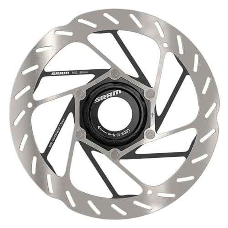 SRAM HS2 Disc Brake Rotor - 220mm, Center Lock, Rounded, Silver/Black