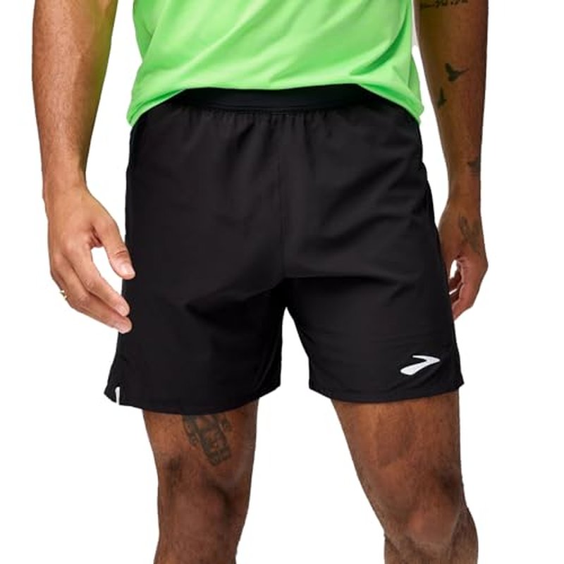 Brooks Men's Journey 7" Short, Lightweight, Supportive Fit Athletic Shorts with Brief Liner & Secure Storage