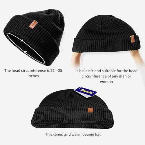 Windproof Warm Beanie Stocking Cap - Winter Ski Thick Skull Cap Cold Cap for Men and Women