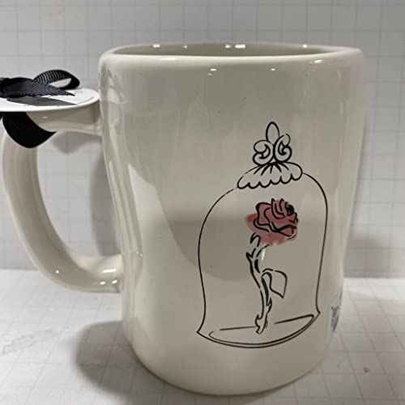 Rae Dunn TIL THE LAST PETAL FALLS Mug - Double sided - Ceramic - Dishwasher and Microwave Safe - 16 oz - Valentine's Day
