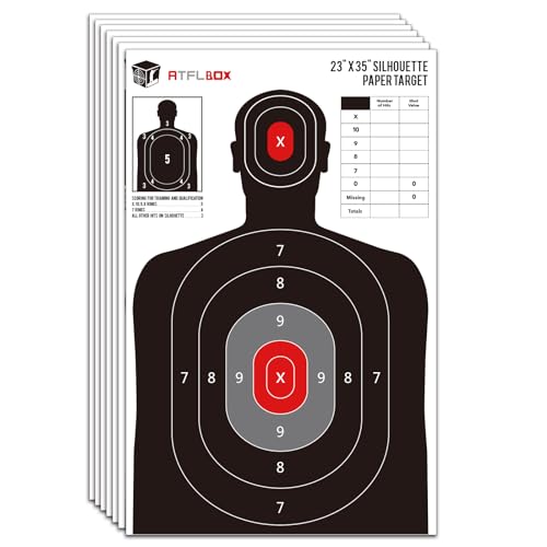 ATFLBOX Silhouette Paper Target for The Range, 23X35 inch Target Paper for Indoor and Outdoor Use, Suitable for Handguns, Pistols, Rifles, Airguns, Pellet Gun, BB Guns (10 Pack)