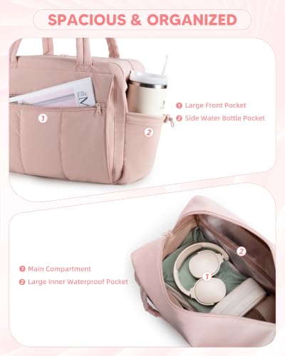 Pink Smasrob Gym Bag with Shoe Compartment & Wet Pocket - Lightweight Travel Duffel