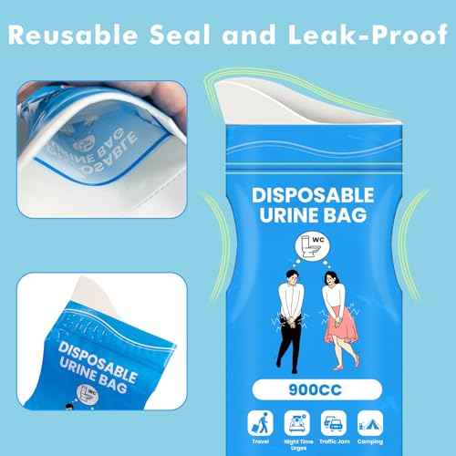 Disposable Pee Bags, 900ML Urine Bags for Women Men, 8/12/24 Pack Emergency Portable Urinal Bag and Vomit Bag Female Urinal Bags for Travel, Camping, Traffic Jams, Patient, Pregnant
