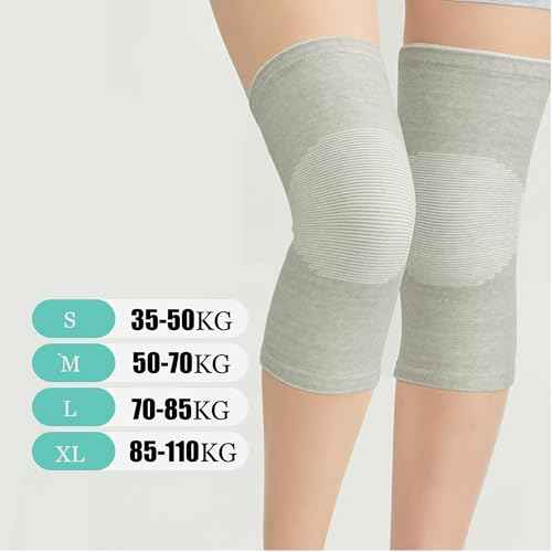 Bamboo Charcoal Knee Sleeve - Bamboo Compression Knee Sleeve for Men and Women - Elastic Warm Knee Brace for Arthritis(Gray, Medium)