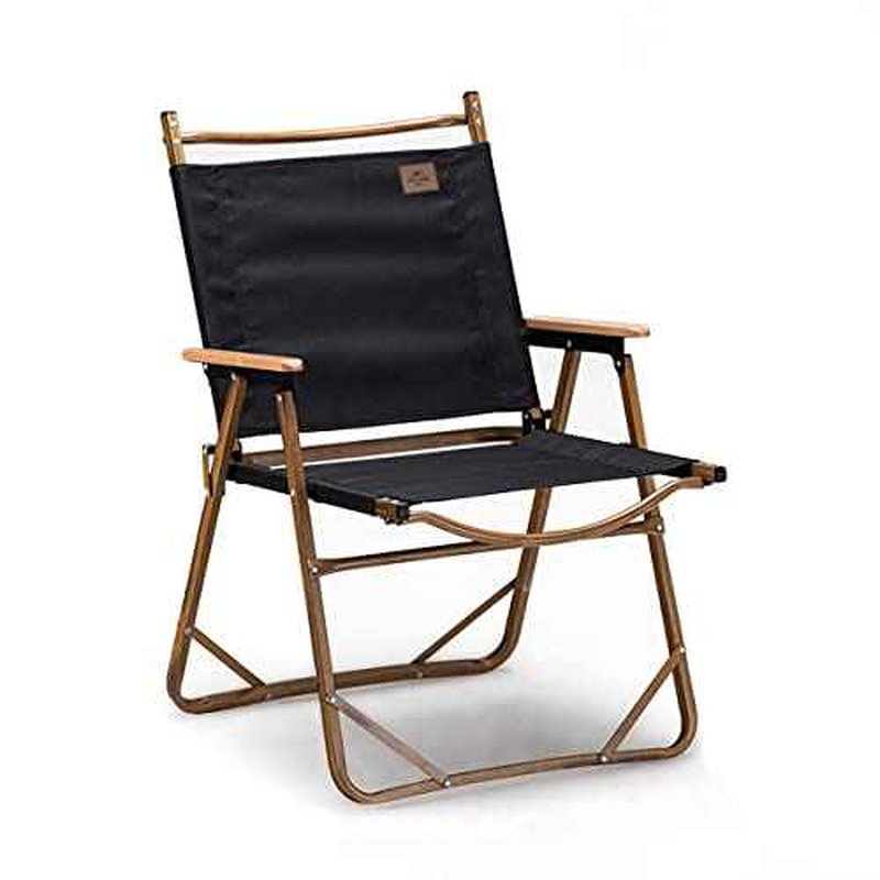 Naturehike Folding Camping Chair, Ultralight Aluminum Outdoor Beach Chair with Solid Wood Armrest, Portable Collapsible Fishing Chair for Hiking Lawn Picnic