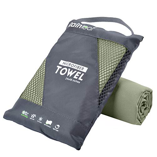 Rainleaf Microfiber Towel Perfect Travel & Gym & Camping Towel. Quick Dry - Super Absorbent - Ultra Compact - Lightweight. Suitable for Trip, Beach, Shower, Backpacking, Pool