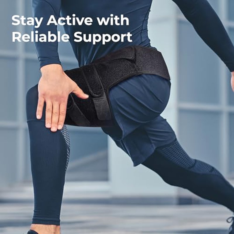 Hip Brace, Sciatica Pain Relief Devices, Hip Brace for Women Men, Hips Pain Relief, Thigh Compression Sleeve, Sciatic Nerve Braces, Suitable for Sciatic Nerve, Groin, Thigh, Hamstring
