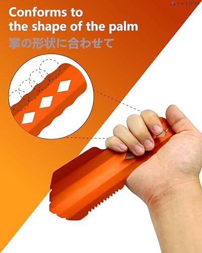 NACETURE Ultralight Backpacking Trowel Aluminum Shovel Small Potty Multitool with Longer Handle Design Essential for Hiking, Camping and Survival Bags (Orange 1 Pack)