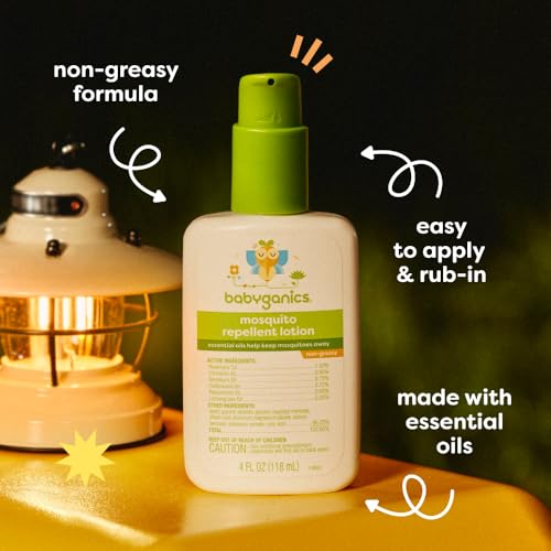 Babyganics Mosquito Repellent Lotion, Made with Plant and Essential Oils, Non-Greasy, 4oz