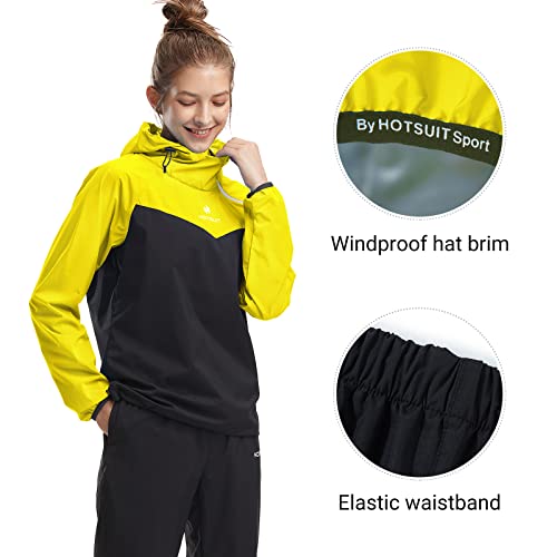 HOTSUIT Sauna Suit Women Exercise Boxing Gym Sweat Suits Workout Jacket, Yellow, M