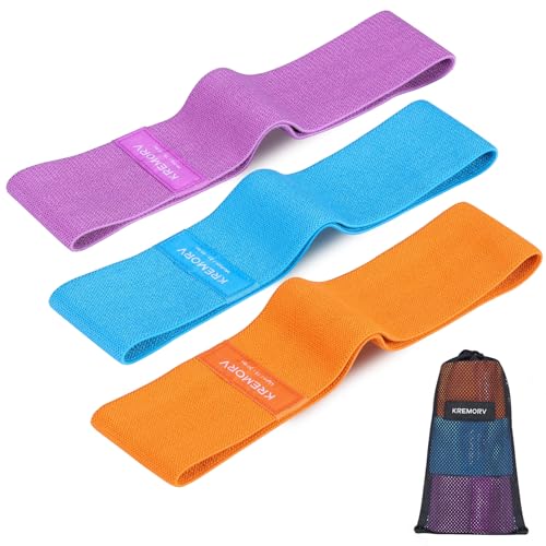 KREMORV Hip Resistance Bands Exercise Workout Bands Non Slip Cloth Hip Bands for Fitness Pilates and Home Workout