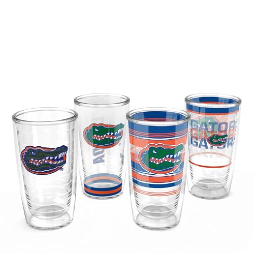 Tervis Florida Gators - Assorted Made in USA Double Walled Insulated Tumbler Travel Cup Keeps Drinks Cold & Hot, 16oz 4pk, Classic