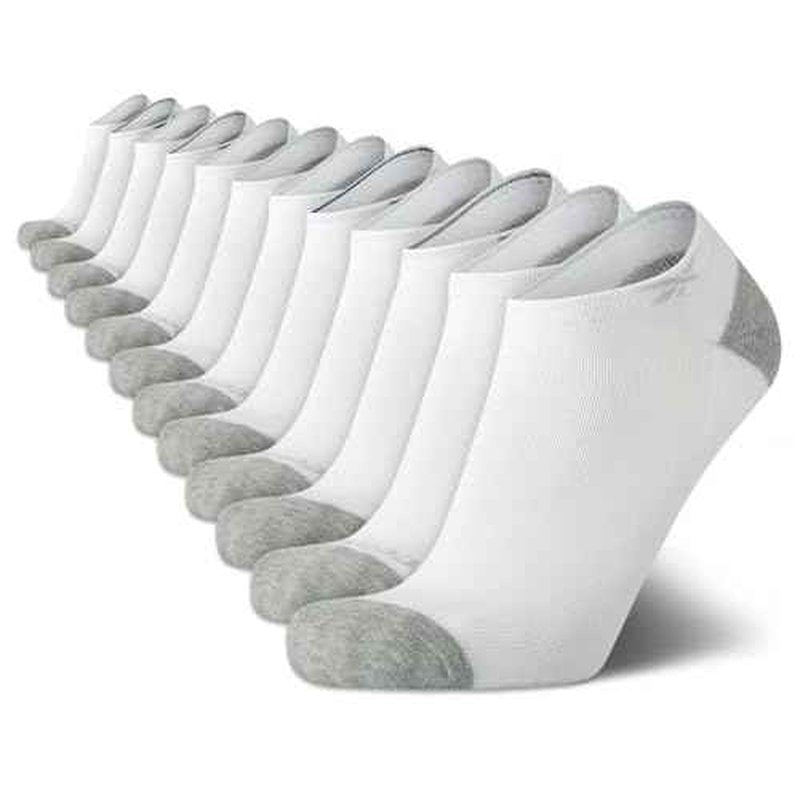 Reebok Men's Low Cut Socks - 12 Pack Performance Cushion Comfort No Show Socks - Breathable Athletic Socks for Men (6-12.5)