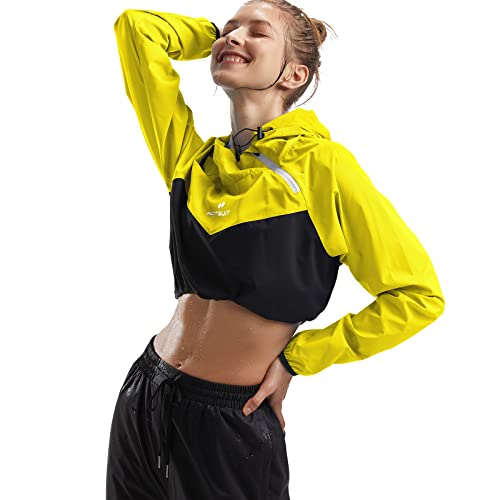 HOTSUIT Sauna Suit Women Exercise Boxing Gym Sweat Suits Workout Jacket, Yellow, M