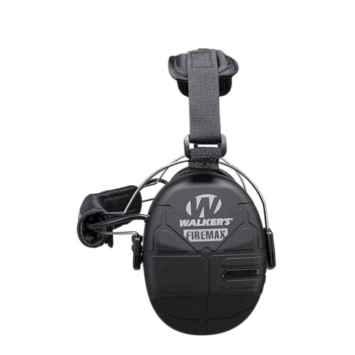 Walker's Rechargeable Lightweight Shooting Hunting Range Electronic Slim Low Profile Hearing Protection FireMax Behind The Neck Earmuffs