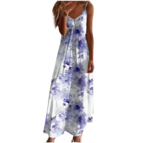 Gcvizuso My Orders Placed Recently Formal Dresses for Women 2024 Summer Casual Beach Dress Sleeveless Printed Maxi Dress Vacation Flowy Loose Dress Early Access Sale