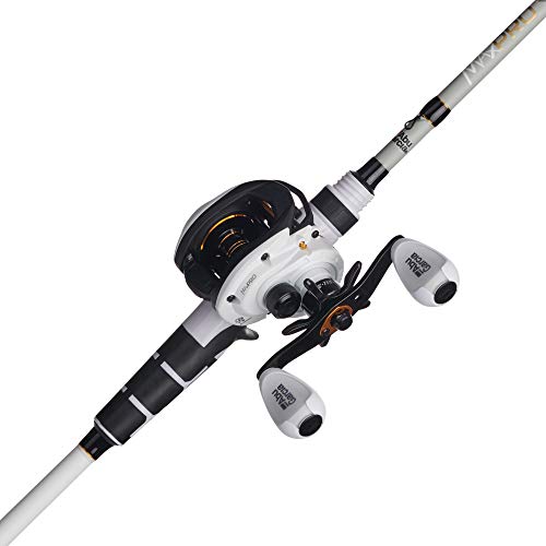 Abu Garcia 7’ Max Pro Fishing Rod and Reel Baitcast Combo, 7+1 Ball Bearings with Lightweight Graphite Frame & Sideplates, MagTrax Brake System