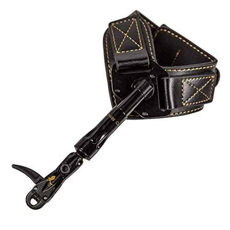 Trophy Ridge 10-Ring Archery Bow Release - Compact Dual-Caliper Design, 360¡Æ Rotating Head, 360¡Æ Swiveling Arm, Adjustable Length, Trigger Travel Tuning, Premium Leather Buckle Strap