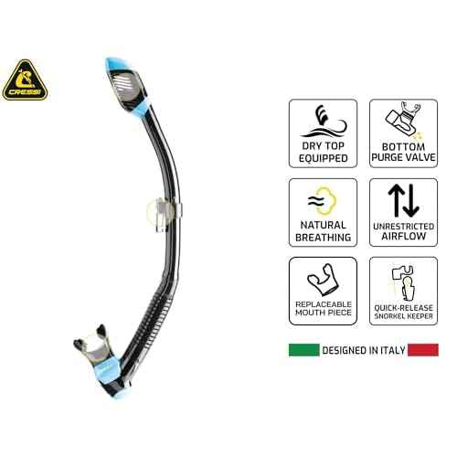 Cressi F1 & Supernova Dry Mask & Snorkel Kits, Black/Black