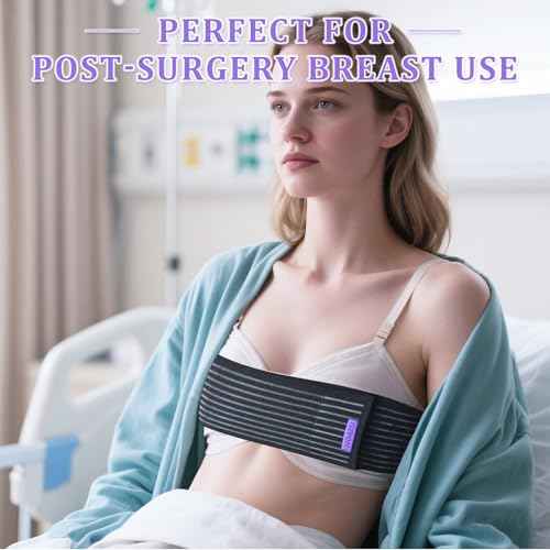 Breast Implant Stabilizer Band £¬Post Surgery Breast Band Chest Compression Wrap For Women £¬Breast Support Bandage £¬Breast Augmentation Band Bra Breast Reduction Recovery Supplies For Healing One Size Fits All (Black)