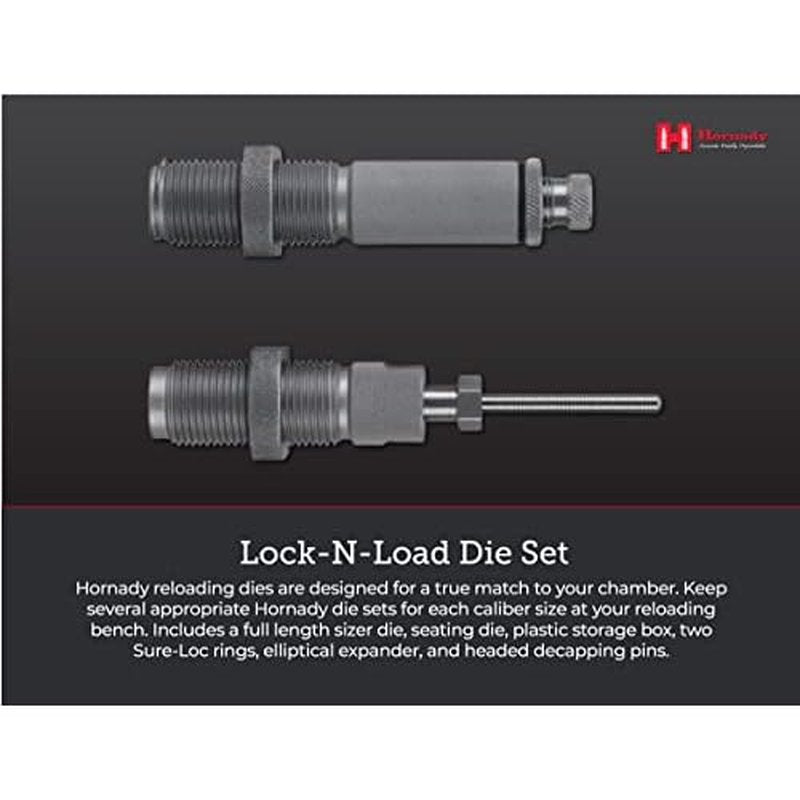 Hornady Custom Grade New Dimension 2-Die Set, 300 BLACKOUT (.308) (546349) - Caliber Specific Reloading Equipment for Handloaders with Full Length Sizer Die, Seating Die, Sure-Loc Rings, & Storage Box