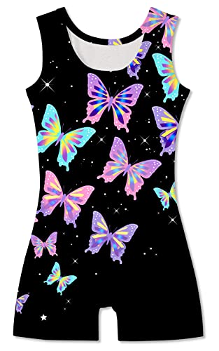 TUONROAD Gymnastics Leotards for Girls Green Butterflies Printed Biketard Kids Gymnastics Pink Size 6-7 Years Old Girls 6T 7T Clothes