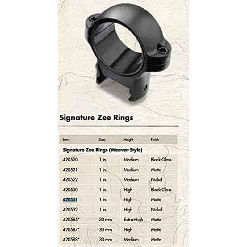 Burris Optics Signature Zee Rings, Works with Standard, Dovetail, Double-Dovetail, and Weaver-Style Bases