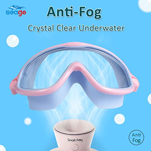 Kids Goggles for Swimming 2 Pack No Leaking Anti-Fog Outer Eye Fit with Wide View UV Protection Crystal Clear Watertight Swim Goggles with nose cover Suitable for Children Youth Boys Girls Age 3 to 15