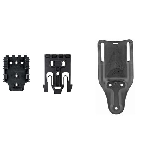 Safariland QLS 1-2 Quick Locking System Kit, Black & SL Low Ride UNIV Belt Loop PLN BLK, SL6075UBL-2-N