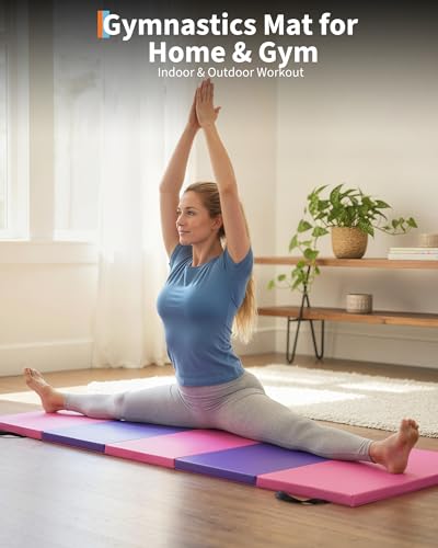 Garvee 6.2 x 2.6 Ft 1.8-Inch Thick Folding Gymnastics Mat for Home Workouts