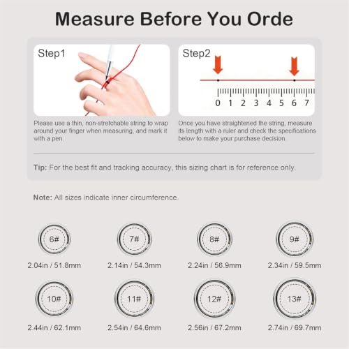 Genhaoqi Silver 9# Smart Sleep & Health Tracking Ring for Women & Men